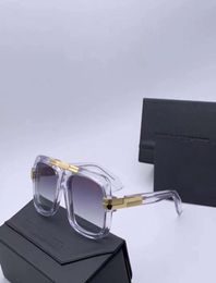 Legends 663 Square Sunglasses Crystal Gold Frame Grey Sshaded Unisex Vintage Sunglasses occhiali da sole with Box2603858