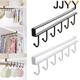 Kitchen Storage JJYY Cabinets Ceiling Hook With 6 Hooks Desk Organizer Hanging Rack Tool