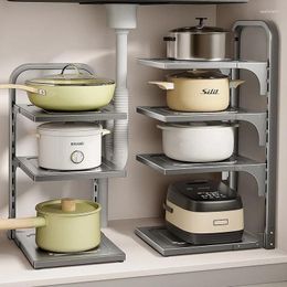 Kitchen Storage Modern Contracted Can Adjust Table Sink Pot Rack Household Multi Functional Folding