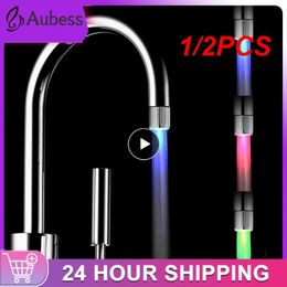 1/2PCS Colorful Changing Glow Nozzle Shower Head Water Tap Filter LED Water Faucet Water Faucet Tap for Bathroom Kitchen Faucet