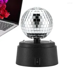 Party Decoration Mirror Disco Ball Light Rotating Stage Lights Small Battery Powered Dance
