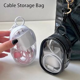 1Pcs Protective Cover Data Cable Storage Box Durable Portable Outdoor Travel Storage Bag Multifunctional Clear Organizer Box