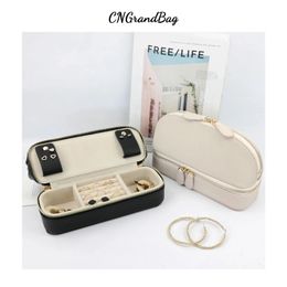 Personalised Cosmetic Bag Pu Leather Women Travel Makeup with Jewellery Organiser Case 2 in 1 Ladies Clutch Pouch 240329