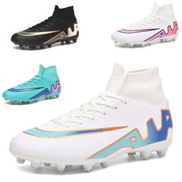 Professional Football Boots High Top AG TF Soccer Shoes Youth Lightweight Breathable Training Cleats Size EUR 36-47