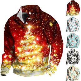 Christmas New Year Santa Claus Men Zip Sweater 3d Print Jacket Y2k Tops Hoodies Autumn Winter Casual Holiday Long Sweatshirts