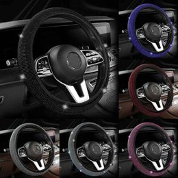 New Fashion Diamond Crystal Covers Universal Bling Rhinestone Steering Wheel Cover for Girls Car Accessories