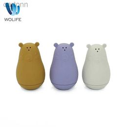 Bath Toys Baby Cartoon Shower Toys Infants Tub Toys Floating Silicone Bath Toys Soft Silicone BPA Free Bath Toys For Kids Bear Shape 240413