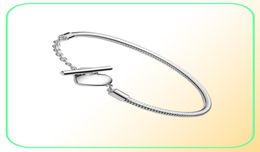 Designer Jewellery 925 Silver Bracelet Charm Bead fit Moments Heart T-Bar Chain Slide Bracelets Beads European Style Charms Beaded Murano6312910
