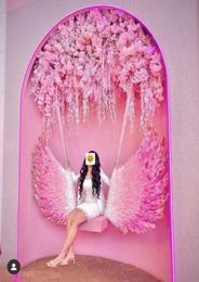 Grand Party Supplies Customised Creative Swings Decorations Large Pink feather Angel Wings Cute Pography Shooting Props2155705
