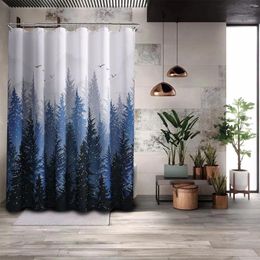 Shower Curtains Solid Color Waterproof Curtain Bathroom Geometric Bathing Cover El