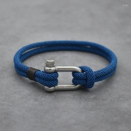 Charm Bracelets Men Women Silver Colour Stainless Steel Screw Clasp Lock Bracelet Multiple Colours Milan Rope For Sailor Gifts