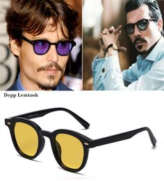 Mizho 2021 New Fashion Johnny Depp Lemtosh Style Oval Polarised sunglass Women Fire Dign Party Show Driving sunglass Men7787639