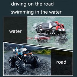All Terrain Off Road Waterproof 4WD RC Truck Vehicle 2.4G 1:16 Water Land Amphibious Large 360 Degree Rotate Stunt RC Car Toys