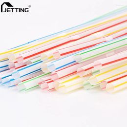 Drinking Straws 100Pcs Colourful Disposable Plastic Curved Wedding Party Bar Drink Accessories Birthday