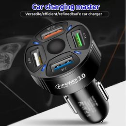 35W USB Car Charger 5.4A 4Ports Fast Charging Phone Adapter For iPhone 15 14 iPad Xiaomi 14 Huawei P60 Samsung Quick Charger 3.0