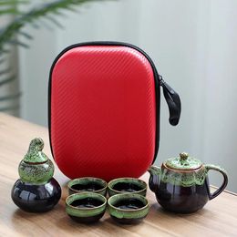 Teaware Sets Ceramic Teapot One Pot Four Cup Outdoor Travel Tote Bag Set Tcup Portable Tea Chinese
