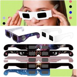 3D Glasses Safe Solar Eclipse Viewing Harmf Rays Protection For Direct Sun Frame Sunglasses Drop Delivery Electronics Home O Dhdyl