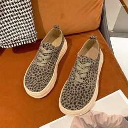 Casual Shoes Women's Autumn Fashion Leopard Print Lace-up Lightweight Non-slip Sneakers Comfortable Soft Sole Women