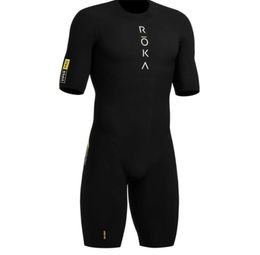 ROKA Back zipper Mens Cycling Skinsuit Triathlon Speedsuit Trisuit Short Sleeve Maillot Ciclismo Running Clothing 2207263975219