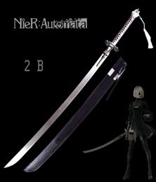 Metal Handicraft Article Crafts Game NieRAutomata 2B Sword 9S039s Real Stainless Steel Blade Zinc Alloy Cosplay Prop Brand N2427817