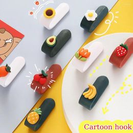 Hooks Cartoon Pattern Storage Holder Bathroom Hanger Stick On Wall Hanging Door Clothes Towel Key Cute Fruit Hook