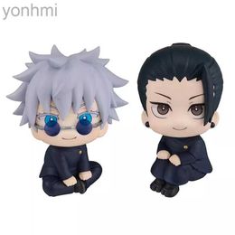 Anime Manga 10cm Jujutsu Kaisen Action Figure Satoru Gojo Figures Geto Suguru Look Up Q Version Anime Figurine Pvc Model Collection Toy Gift 240413