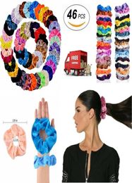 Hair Scrunchies Velvet Elastics Hair Ties Scrunchy Bands Ties Ropes Gifts 46 Pcs6029606
