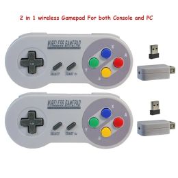 Gamepads Colorful 2 Reciever Wireless 2.4G Game Controller Joypad Joystick Controller for SNES for Classic MINI for PC Windows for Switch