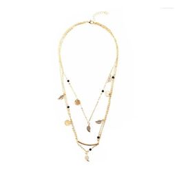 Chains Tassel Leaf Pendants Women Necklaces With Thin Golden Metal Simple Creative Chokers Mti Layered For Daily Jewellery Drop Delivery Dhzxc