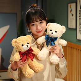 12 Color New Big Bow Bear Toys Stuffed Teddy Doll Pillow Soft Home Decor Birthday Presents Wedding Gift