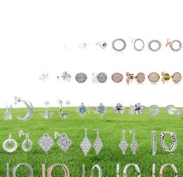 NEW 100% 925 Sterling Silver Earrings Flower type Hollow Ear Studs charm Beads Fit Bracelet DIY Dangler Wholesale factory2827587
