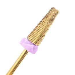 Bits New Titanium Nail Drill Bit 5 In 1 Carbide Bur Mix Cuts Gel Cuticle Tool Manicure Drill Accessories Nail Salon Milling Cutters