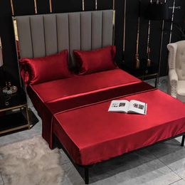 Bedding Sets Home Textiles Simplicity Satin Silk Flat Sheet Bedspread Luxury Solid Mattress Cover Fitted Soft Touch Bed Linen Bedroom