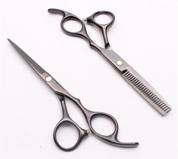 C1005 55quot 440C Customized Logo Black Professional Human Hair Scissors Barber039s Hairdressing Scissors Cutting or Thinnin8037460