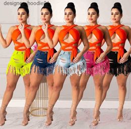 Women's Jeans Summer women Jeans Fashion Sexy Denim Shorts High Waist Solid Colour Tassel Shorts jean S3XL4994306 C240413