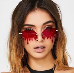 2020 women sunglasses Fashion Rimless Sun glasses Women New Vintage Unique Tears Shape Sunglasses Female UV4006472481