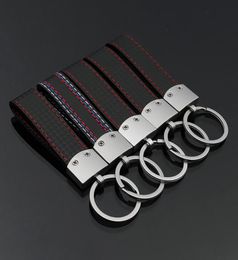 New Metal Leather Car Key Ring Keychain Chain Keyring for M LOGO Sport M3 M5 X1 X3 E46 E39 E60 F30 E90 F10 E36 Carstying8755876