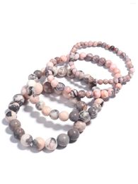 Strand OAIITE Zebra Bracelet For Men Essential Oil Diffusing Yoga Stretch Healing Pink Stone Women Energy Jewellery