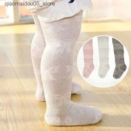 Kids Socks Girls summer thin mesh pantyhose cotton knitted princess socks breathable and slim suitable for babies and young childrens tight fitting socks Q240413