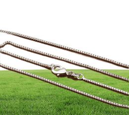 Bulk 1MM 925 sterling Silver Box chains Choker necklaces For women Men Jewellery Pendant Making 16 18 20 22 24 inches8392027