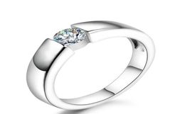 45mm Hearts and Arrows Cubic Zirconia Wedding Ring White Rose Gold Plated CZ Diamond Classical Finger Ring R4008263821