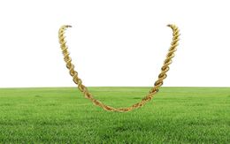 Gold Rope Chains For Men Fashion Hip Hop Necklace Jewelry 30inch Thick Link Chain3009044