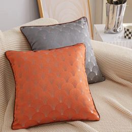 Pillow Nordic Style Pillowcase Floral Green Plant Ginkgo Leaf Pattern Yarn-dyed Jacquard Sofa Soft Modern Fashion Decorative