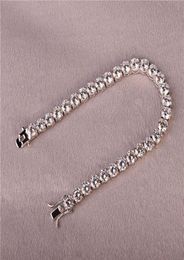 3mm 4mm Mens Double A Cubic Zirconia Tennis Bracelet Chain Hip Hop Jewellery Iced Out Finish 1 Row Sliver Gold CZ Bracelet Link8801301