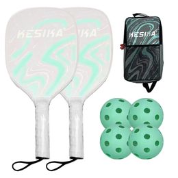 Pickleball Rackets Set Paddle of 2 4 Pickleballs Balls PickleBall Racquet with Sports Accessory 240401