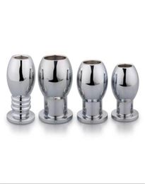 Metal hollow enema anal plug anal expansion vaginal vestibule men and women masturbation sex toys adult sex products4457448