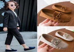 Kids Boys039 Suede Leather Loafer Flats Casual Slipons Cosual Sapatos macios Boat Girls Dress Shoes Sowers ShoesFlats8307408