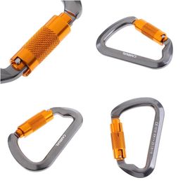 Carabiners 5 Pcscarabiners 25Kn / 6720 Lb Professional Carabiner /Twist/Self Locking D Rock Climbing Karabiner Hook Keychain Outdoor S Otxs2