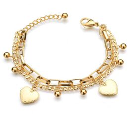 Whole Party Boho Jewelery Adjustable 18K gold Bracelets Lady Heart Charms Goldplated Bracelets Bangles Friends Gifts6490320