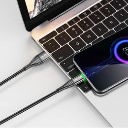 1PCS LED 3A Type C Cable Micro USB Fast Charging Cord Wire For S23 Mobile Phone Charge USB Type C Charge Cables